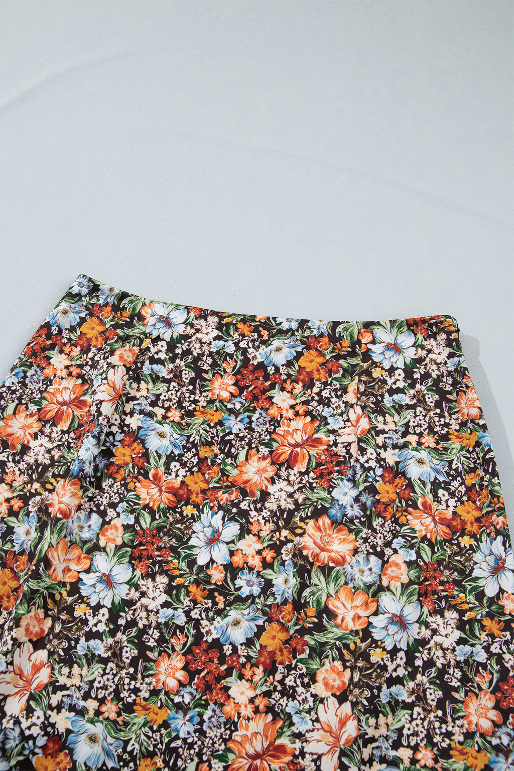 Brown Cheetah Print Trim Split Long Western Skirt