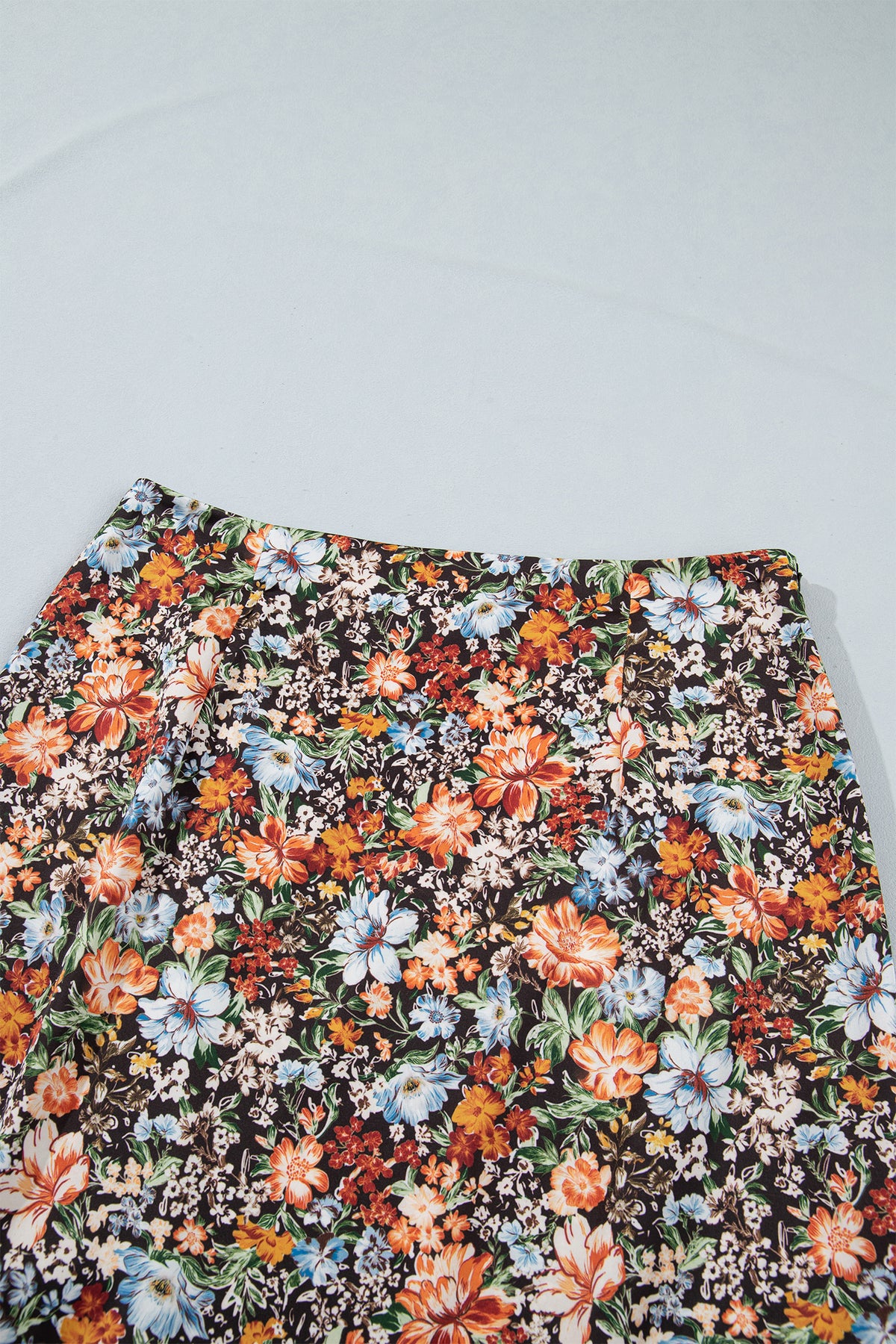 Brown Cheetah Print Trim Split Long Western Skirt