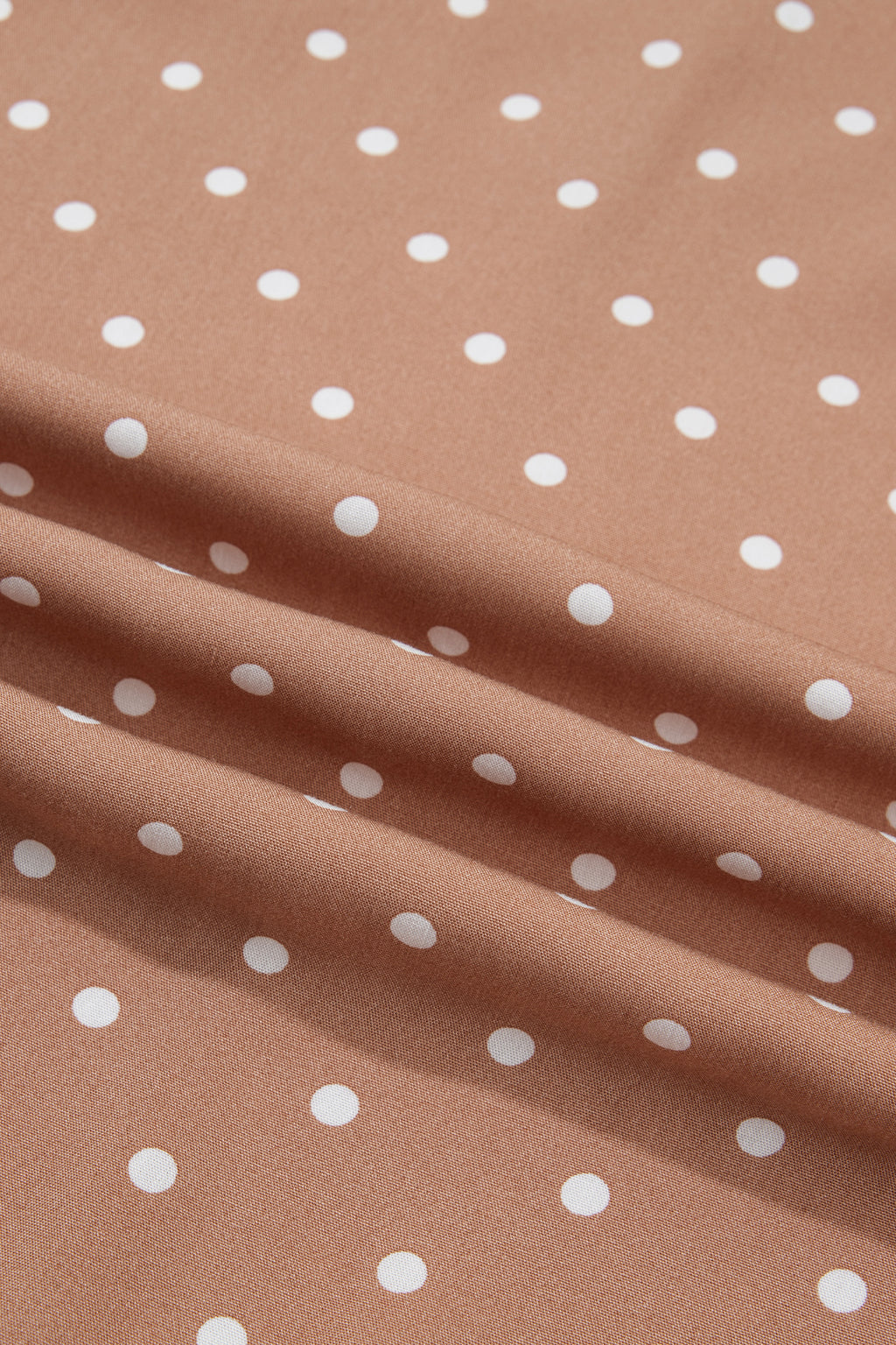Khaki Polka Dot Lace Hem Elegant Long Shift Skirt