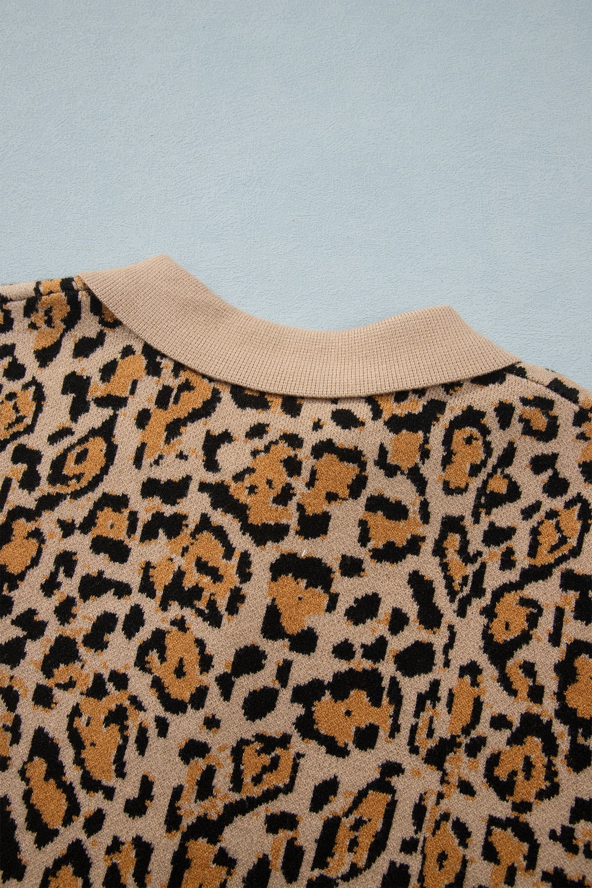 Brown Leopard Print Button-Up Cardigan Long Sleeve Cardigans