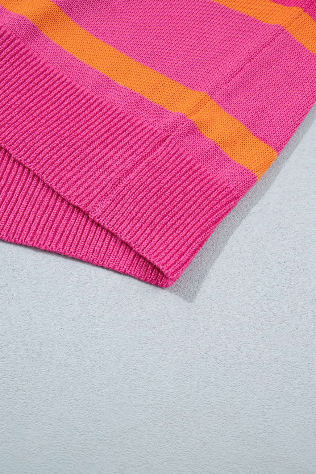 Rose Stripe Knit Western Short Sleeve Sweater