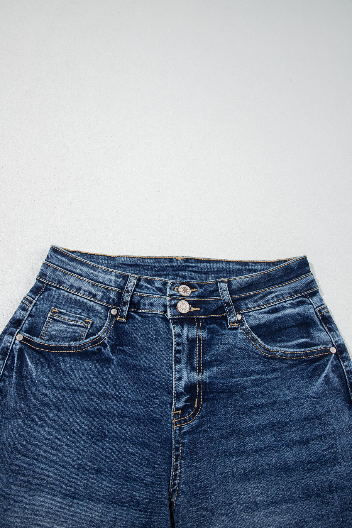 Beau Blue Acid Wash Pocket Detail Flare Jeans