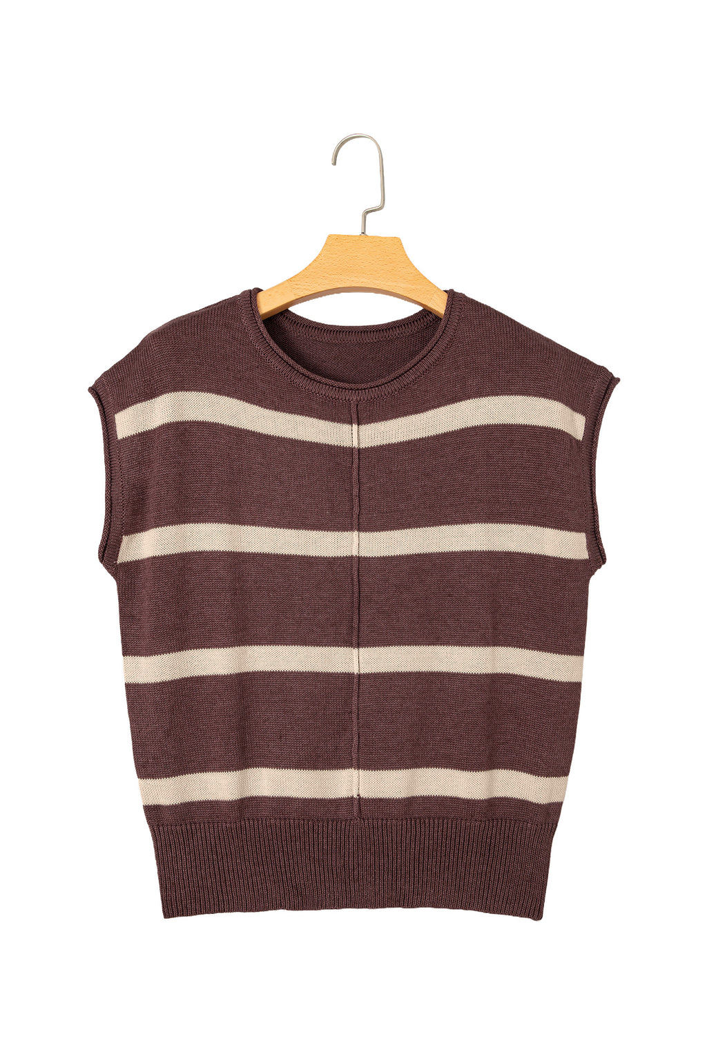 Rose Stripe Knit Western Short Sleeve Sweater