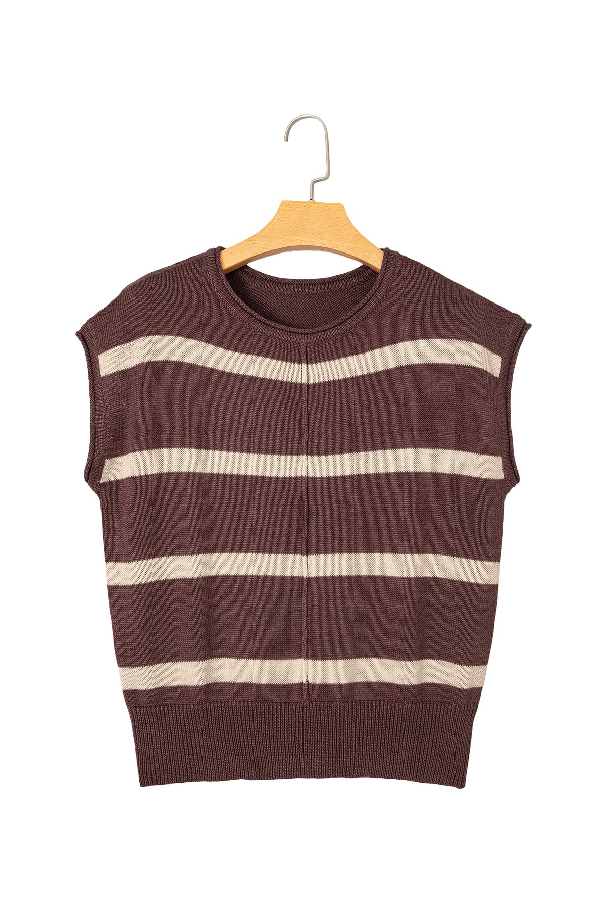 Rose Stripe Knit Western Short Sleeve Sweater