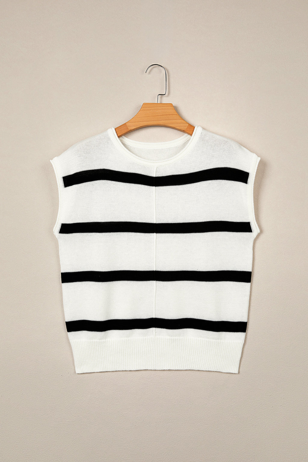 Rose Stripe Knit Western Short Sleeve Sweater