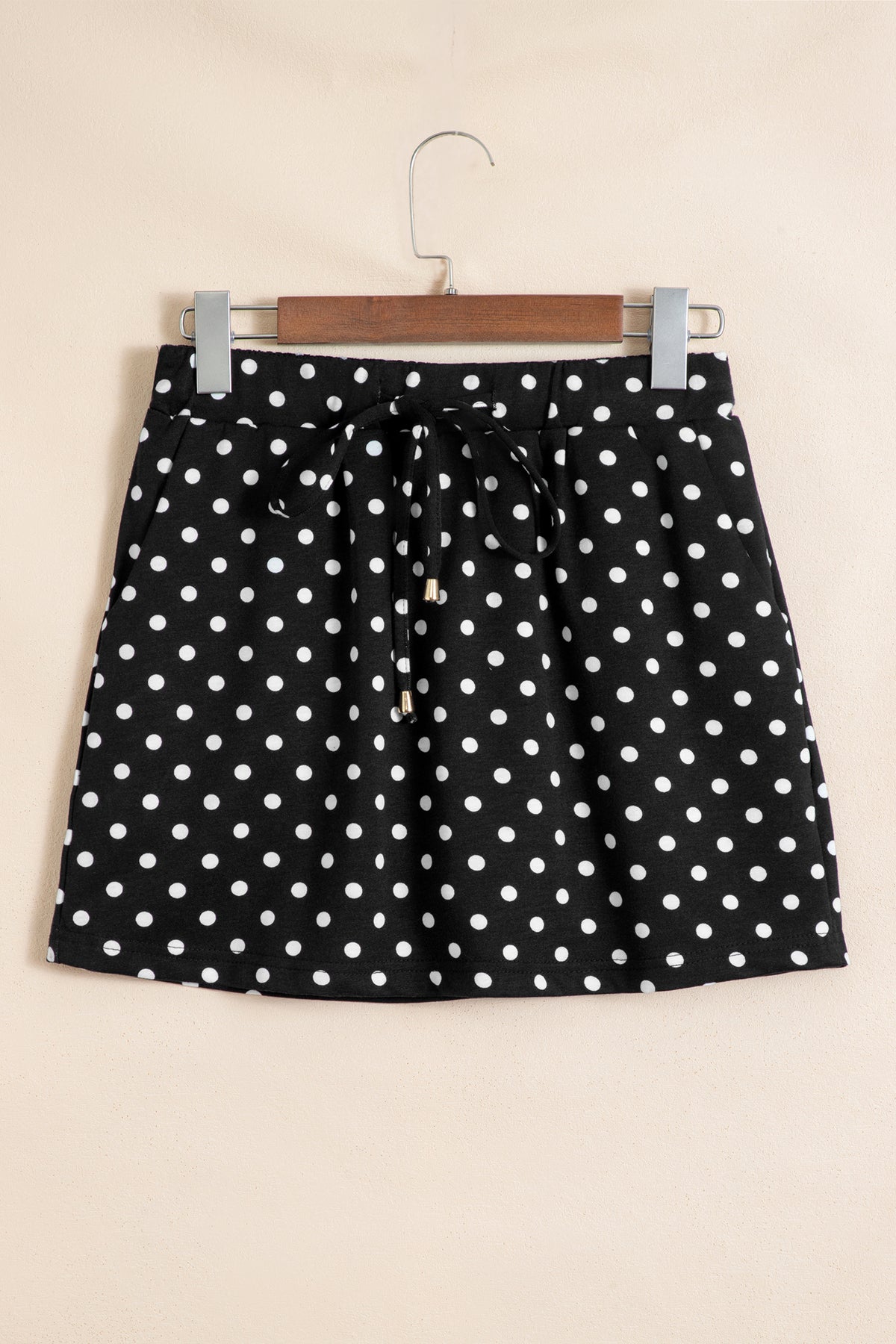 Sachet Pink Polka Dot Drawstring Casual Mini Skort