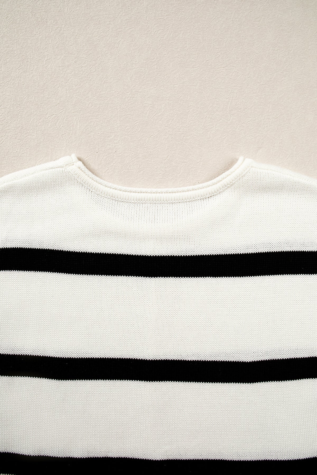 Rose Stripe Knit Western Short Sleeve Sweater