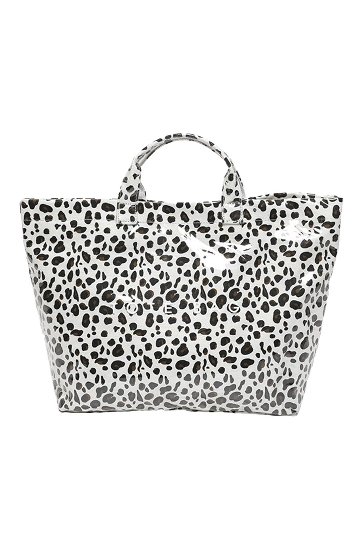 Brown Leopard PU Leather Water Proof Tote Bag