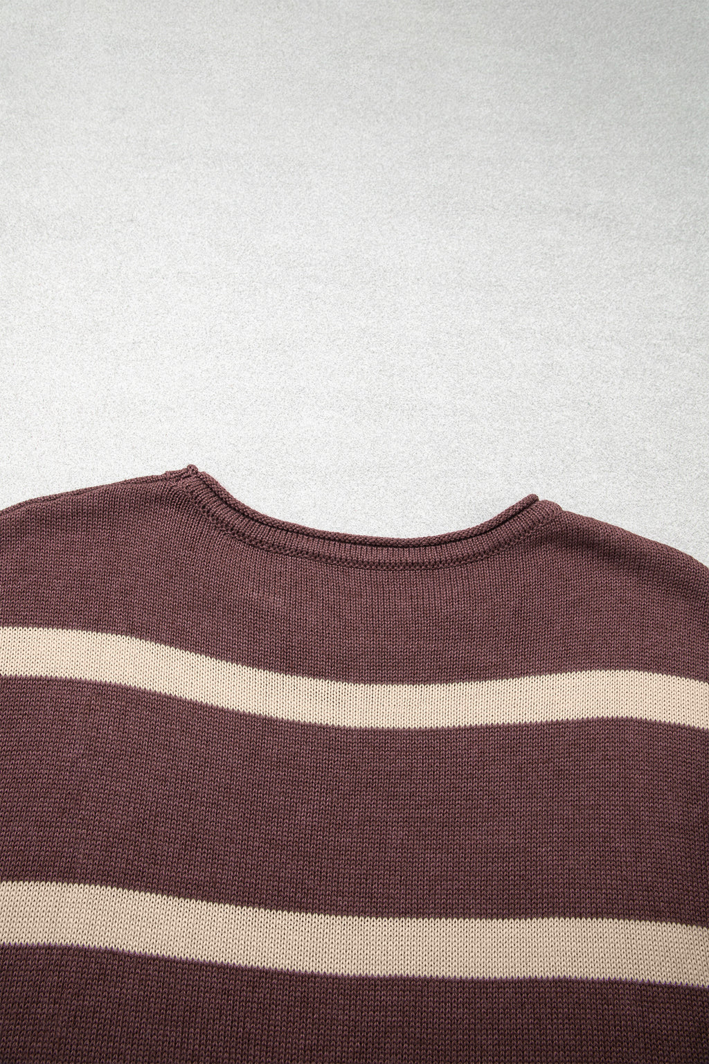 Rose Stripe Knit Western Short Sleeve Sweater