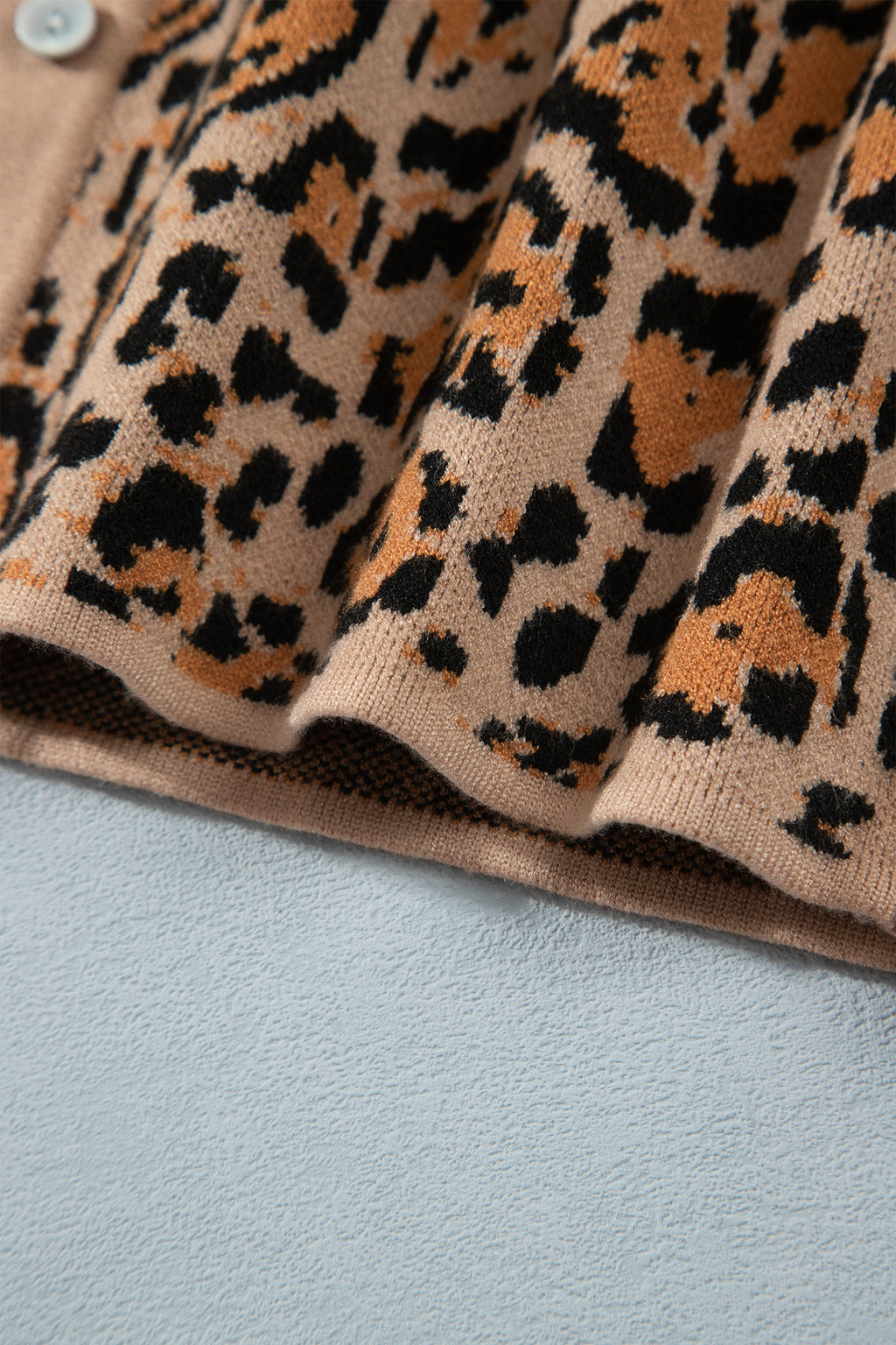 Brown Leopard Print Button-Up Cardigan Long Sleeve Cardigans