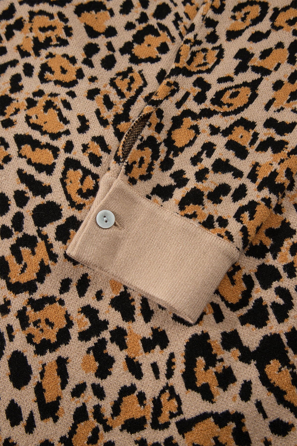 Brown Leopard Print Button-Up Cardigan Long Sleeve Cardigans